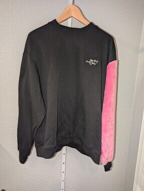 Stereo Vinyls Pink Panther Faux Fur Sleeve Sweatshirt M